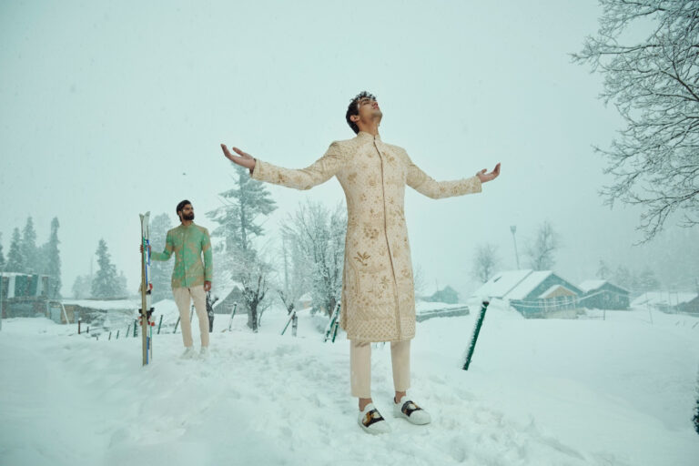 Snowy Splendor – Winter Wonderland Wedding Fashion for Men by Pernia’s Pop-Up Shop Men