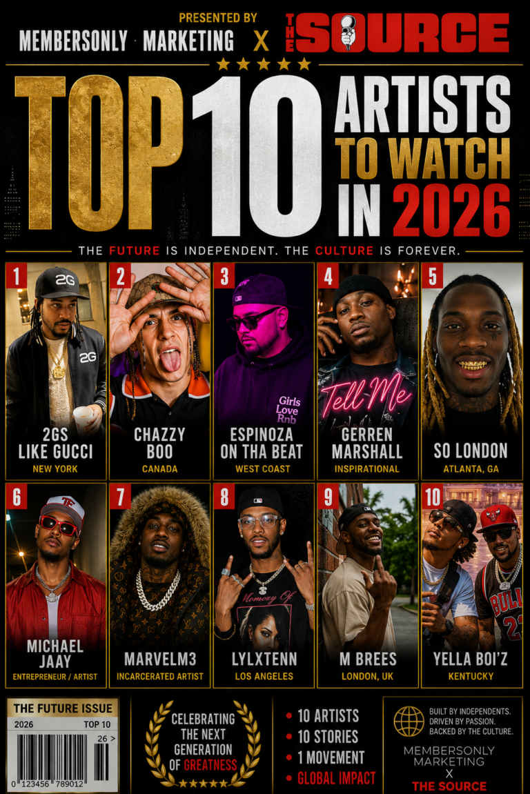 Members Only Marketing & The Source Proudly Unveil the Official Top 10 Artists to Watch in 2026